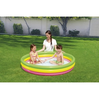 Bazén detský nafukovací farebný 152x30cm v krabici 30x24x7cm 2+