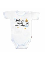 Body krátky rukáv s vtipným textom Baby Nellys, Miluju noční svačinky, veľ. 68, chalan