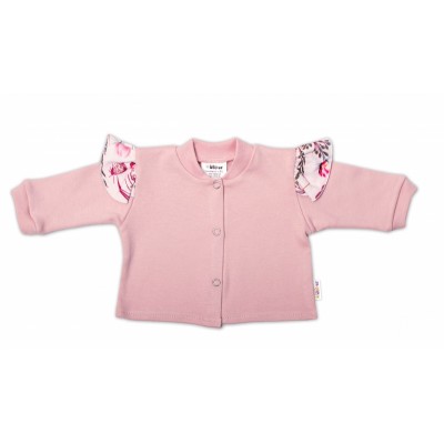 Baby Nellys 2-dielna sada, bavlnené dupačky s košieľkou Motýliky, ružová, biela, veľ. 68