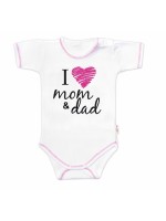 Body krátky rukáv Baby Nellys, I love mom & dad, holka, veľ. 86