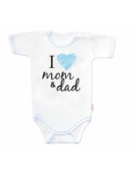 Body krátky rukáv Baby Nellys, I love mom & dad, kluk, veľ. 86