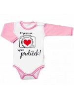 Body dlhý rukáv s vtipným textom Baby Nellys, Připrav se....vyletí prdíček, holka, veľ.86