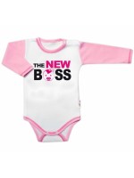 Body dlhý rukáv s vtipným textom Baby Nellys, The New Boss, veľ. 62, holka