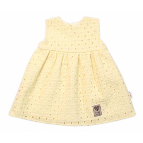 Baby Nellys Ľahké Handmade šatičky Madeira, žlté