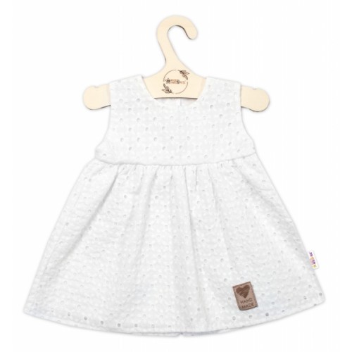 Baby Nellys Ľahké Handmade šatičky Madeira, biele, veľ. 98