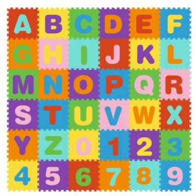 ECO TOYS Vzdelávacie penové puzzle - Písmená a čísla - 36 ks