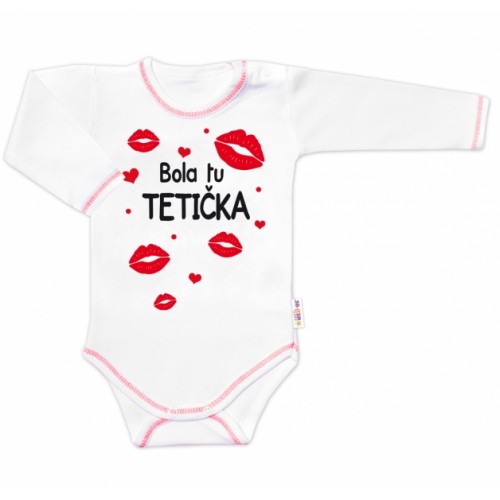 Body dlhý rukáv s vtipným textom Baby Nellys, Bola tu TETIČKA, veľ. 74