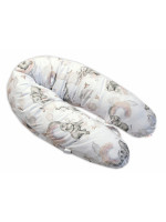 Baby Nellys Dojčiace bavlněný vankúš - relaxačná poduška, Slon a dúha, biely