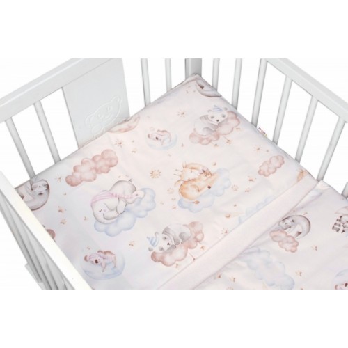 Baby Nellys 3-dielna sada Mantinel s obliečkami, Sweet Dreams, biela, 135x100 cm