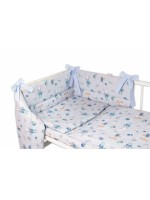 BABY NELLYS 3-dielna sada mantinel s obliečkami, Líška a zajac, modré