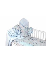 Baby Nellys 6-dielna výhod. súprava pre bábätko s darčekom,120x90, Líška a zajac, modrá