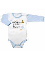 Body dl.rukáv s vtip. textom Baby Nellys, Milujem nočné desiate, veľ. 86, chalan