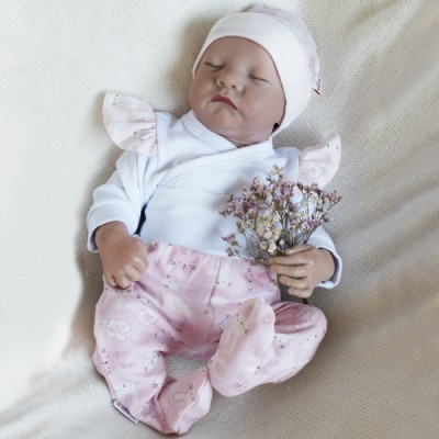 Baby Nellys 2-dielna sada, body dl.rukáv a polodupačky New Bunny, ružová, veľ. 74