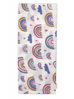 Baby Nellys Kvalitná bavlnená plienka - Tetra Premium, 70x80 cm - Dúha, ružovo/modrá