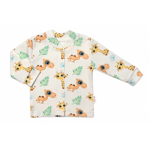 Baby Nellys 2-dielna sada bavlnené dupačky s košieľkou, Camels baby - krémová, veľ. 62