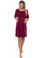 Dámska tehotenská/dojčiaca nočná košeľa Luna, bordo