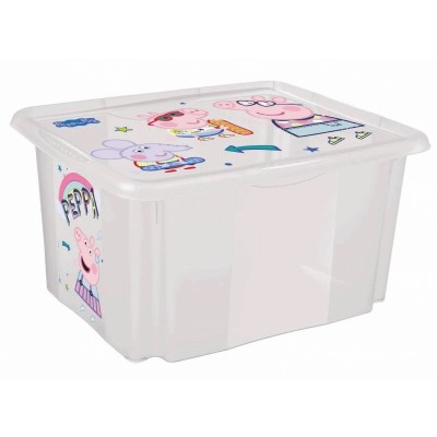 Keeeper Box na hračky Prasiatko Peppa 45 l, transparentný
