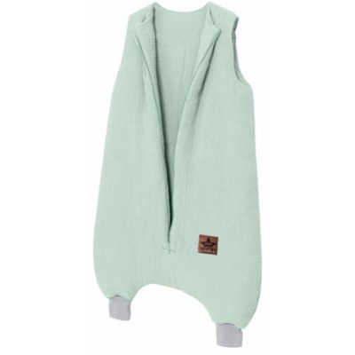 Baby Nellys Mušelínový spací vak s nohavičkami Kids Soft, mätový