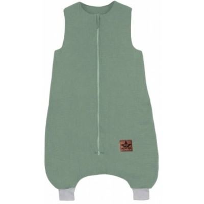 Baby Nellys Mušelínový spací vak s nohavičkami Kids Soft, khaki