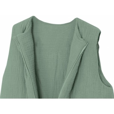 Baby Nellys Mušelínový spací vak s nohavičkami Kids Soft, khaki