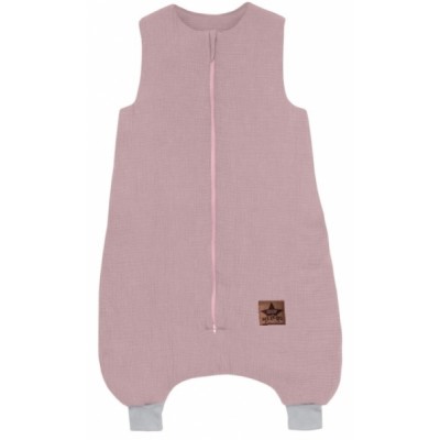 Baby Nellys Mušelínový spací vak s nohavičkami Kids Soft, púdrový