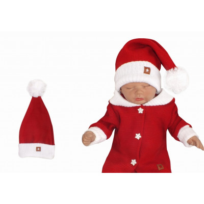 Z&Z Vianočná pletená čiapka Baby Santa, červená, veľ. UNI