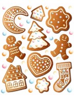 Tulimi Farebná, veselá nažehlovačka Christmas Cookie - veľký arch