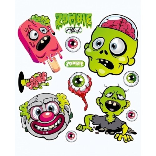 Tulimi Farebná, veselá nažehlovačka Zombie - malý arch