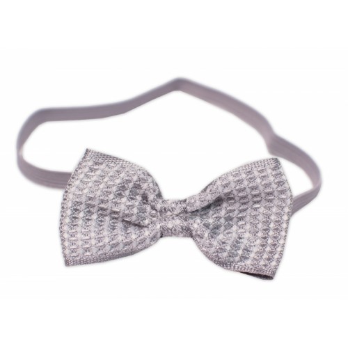 Detský motýlik na gumičke so vzorom Mrofi, šedý, veľ. 68