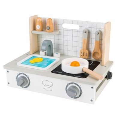 Drevená detská Mini kuchynka Eco Toys s doplnkami