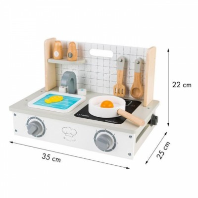 Drevená detská Mini kuchynka Eco Toys s doplnkami