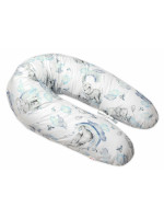 Dojčiace bavlnený vankúš - relaxačná poduška Baby Nellys, Slon a Dúha, modrý