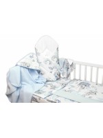 6-dielna výhod. sada s darčekom pre bábätko Baby Nellys, 135x100 Slon a dúha, modrá/biela