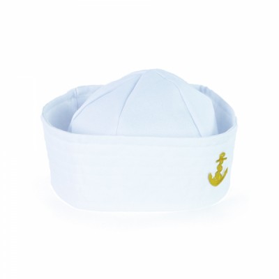 Detská čiapka námorník biela s kotvou pre dospelých