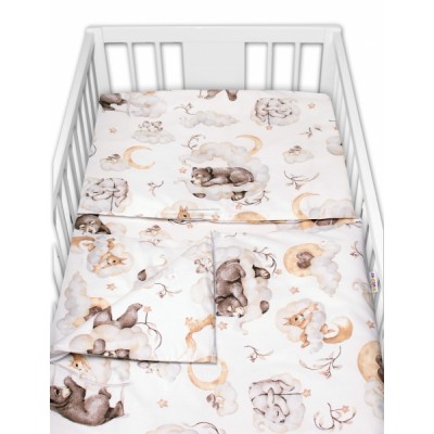 6-dielna výhod. sada s darčekom pre bábätko Baby Nellys, 135x100 Zvířátka na mráčku,bežová