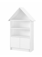 Drevená knižnica/skriňa na hračky NELLYS Domček, biela