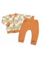 Štýlová bavlnená tepláková súprava G-baby,  Líšky - horčicová, veľ. 92