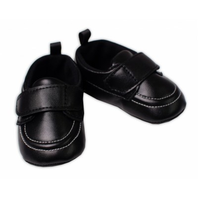 Dojčenské capáčky, topánočky Boy YO!, na suchý zips, prešívané čierne