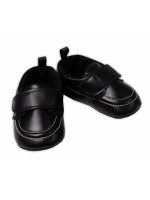 Dojčenské capáčky, topánočky Boy YO!, na suchý zips, prešívané čierne, veľ. 9-15 m