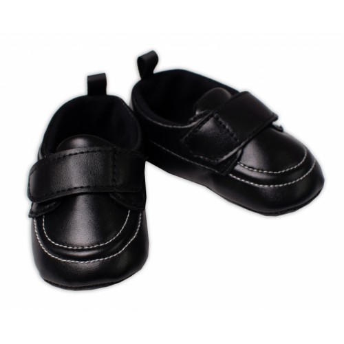 Dojčenské capáčky, topánočky Boy YO!, na suchý zips, prešívané čierne, veľ. 9-15 m