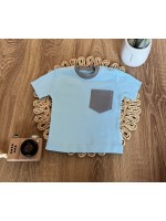 Polo tričko, krátky rukáv, bavlna, Mamatti, Dino park - modré, veľ. 80