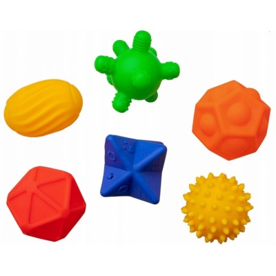 Edukačné, senzorické farebné loptičky/ježečkovia Hencz Toys, 6ks v krabičke