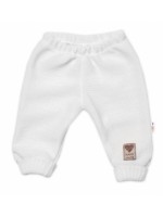 Pletené dojčenské nohavice Hand Made Baby Nellys, biele