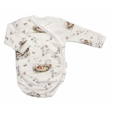 2-dielna sada body zap. bokom + polodupačky, Baby Nellys, Nature Wild - krémová