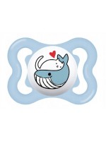 Silikónový cumlík Mam Supreme s krabičkou - Veľryba, modrý