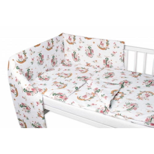 3-dielna sada Mantinel s obliečkami, Bunny Star, biela s potlačou, 120x90 cm