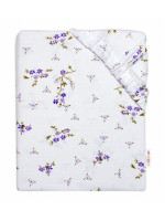 Bavlnené prestieradlo, Levanduľa, Baby Nellys, biela/fialová