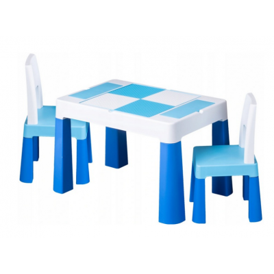 Sada nábytku pre deti - stolček a 2 stoličky, Tega Baby - modrá