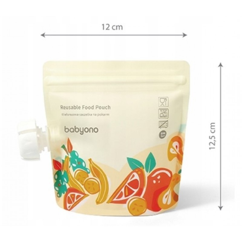 Opakovane použiteľné vrecká na uskladnenie potravy BabyOno, 150 ml - 5 ks