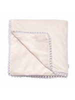 Detská deka Velvet - obojstranná s ozdobným lemovaním, Baby Nellys 100 x 75 cm, béžová